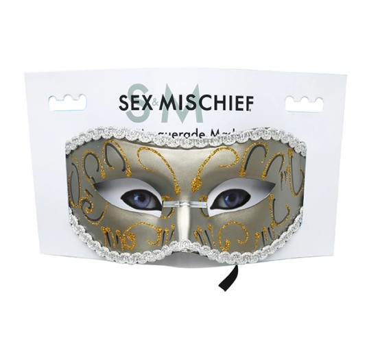 Maska na oczy - S&M Grey Masquerade Mask